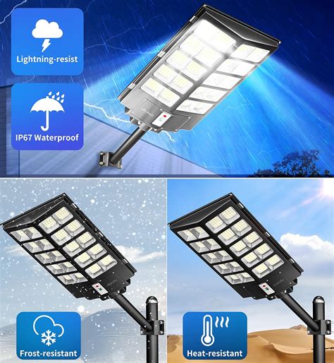 Gefolly W Solar Street Lights Outdoor Lm Commercial Parking