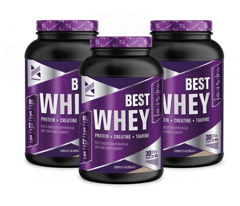 Combo 3 Unidades Best Whey Protein Xtrenght Gama Balance