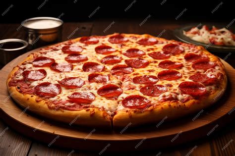 Premium Photo Pepperoni Pizza With Bell Peppers Tomato Olive And Cheese