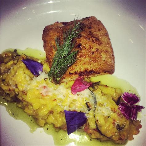 Corvina Sea Bass With Saffron Risotto Dill Tomato Concas Flickr