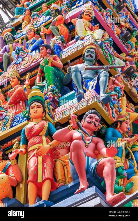 Ornate And Colourful Gopuram At The Main Entrance Of Sri Mariamman