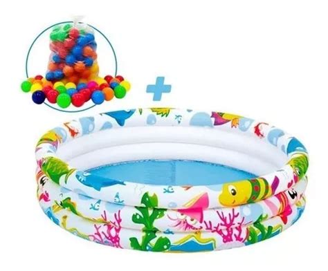 Piscina Infantil Infl Vel Litros Colorida Bolinhas Frete Gr Tis