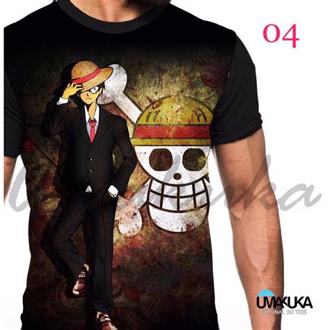 Jual Tshirt Kaos D Anime Naruto Kaneki One Piece Luffy Baju Umakuka