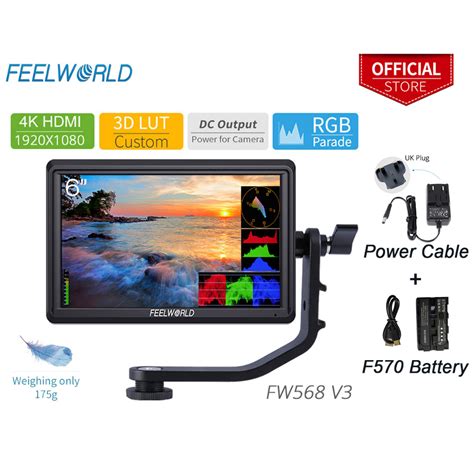 FEELWORLD FW568 V3 Upgrade 6 Inch Camera Field Monitor With 4k HDMI