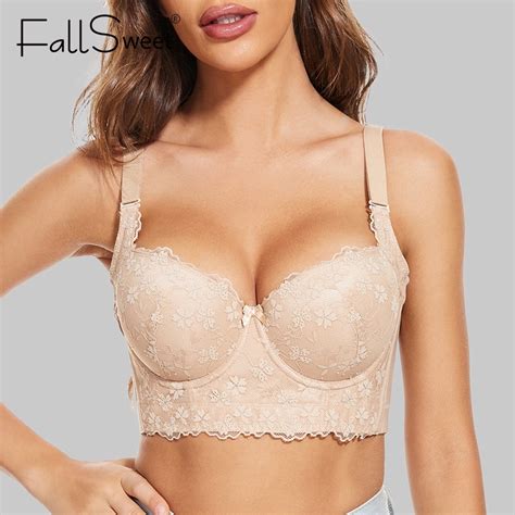 Fallsweet Women Sexy Lace Bras Plus Size Underwire Bralette Push Up