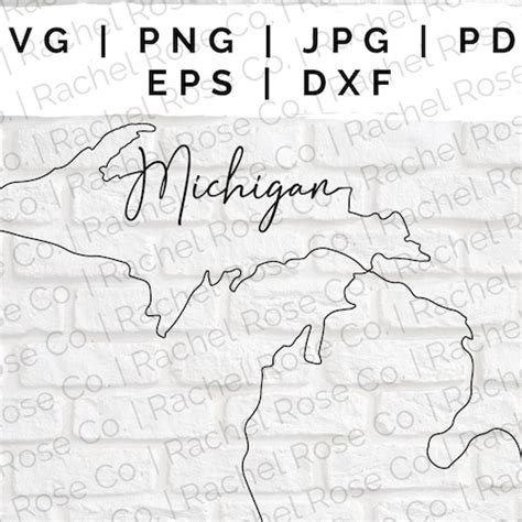 Michigan Svg Michigan Map Svg Michigan Cut Files Etsy