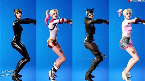 Fortnite Night Out Emote With Cat Woman Harley Quinn Dc Skins Thicc 🍑😘😜