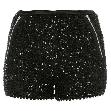 Black Sequin High Waisted Shorts 29 Liked On Polyvore Clothes