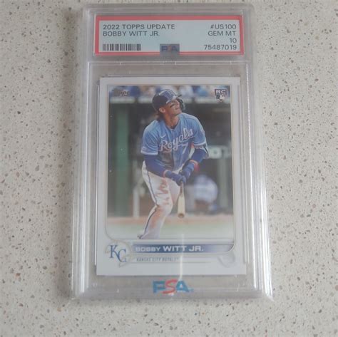 2022 Topps Update Us100 Bobby Witt Jr Rc Rookie Psa 10 Gem Mint Royals