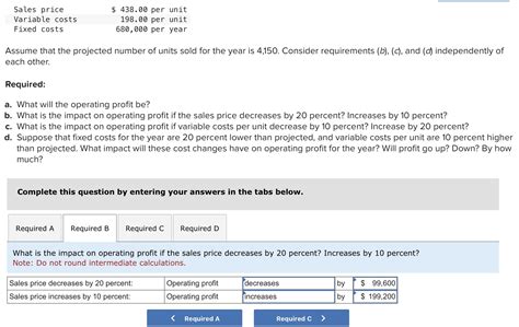 Solved Assume That The Projected Number Of Units Sold For Chegg