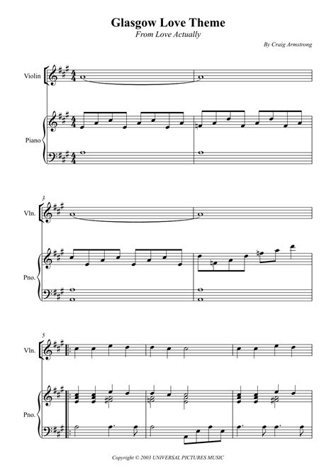 Glasgow Love Theme Arr Wesley S Silva By Craig Armstrong Sheet