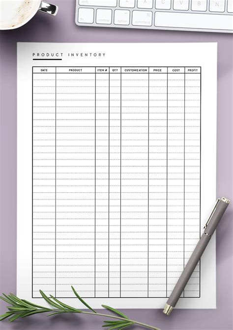 Free Printable Stock List Template - Manage Your Product Inventory ...