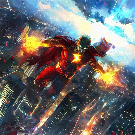 Premium Photo | Superhero saving city cartoon Anime inspired superhero