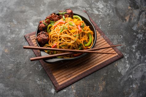 Manchurian Hakka Noodles Stock Photo By Stockimagefactory Photodune