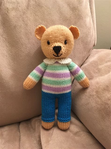 Angelaturnerdesigns Etsy Teddy Bear Knitting Pattern Knitting Bear