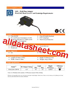 PSAC24E Datasheet PDF Phihong USA Inc