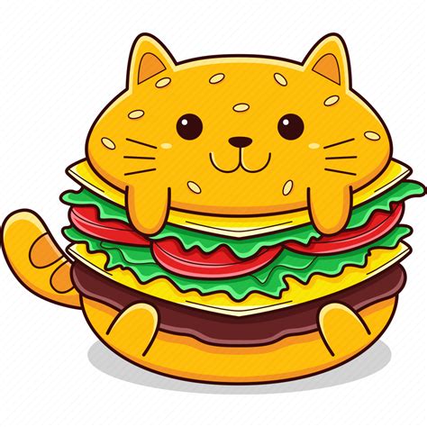 Cat Fast Food Snack Lunch Cute Burger Icon Download On Iconfinder