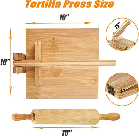 Prensa De Tortilla De Madera Con Un Rodillo Tortilla De Bamb De