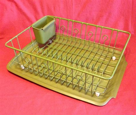 Vintage Rubbermaid Piece Large Dish Rack Draining Mat Utensil Holder