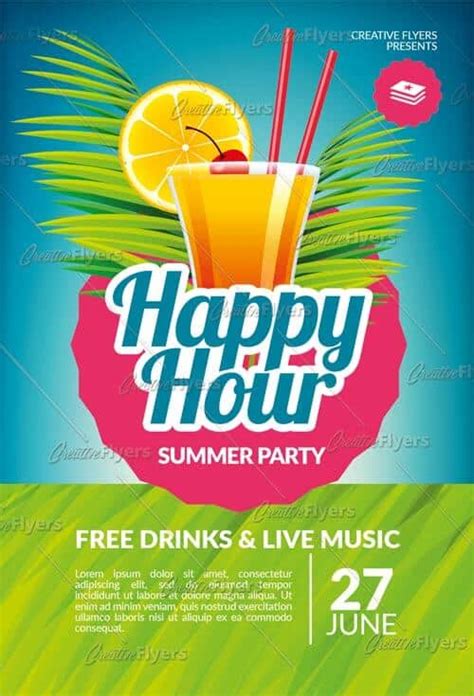 Happy Hour Psd Flyer | Summer Templates - Creative Flyers