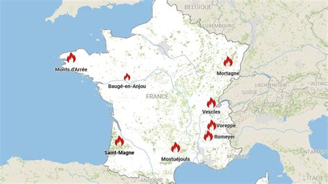 Localisation état Nombre Dhectares Brûlés Voici La Carte Des Huit