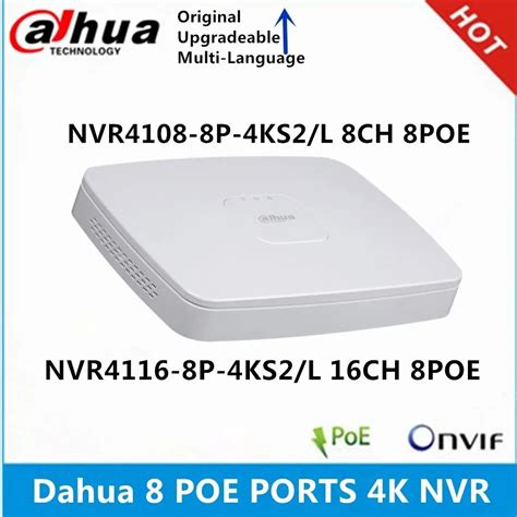 Dahua Grabador De V Deo De Red 4K NVR NVR4108 8P 4KS2 L 8 Canales 8