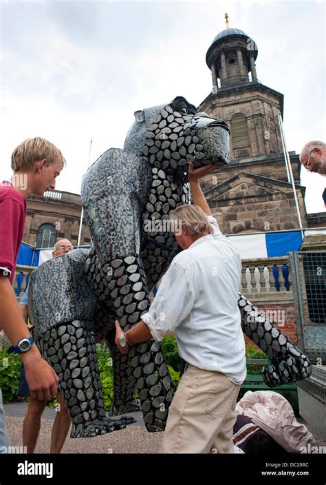 Life Sized Metal Gorilla Sculpture Created By The British Ironwork