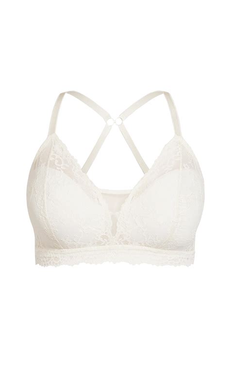 Evans Ivory Wire Free Lace Bra Evans