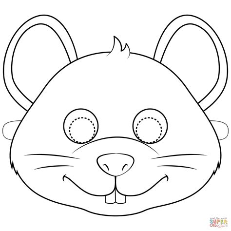 mouse mask coloring page  printable coloring pages