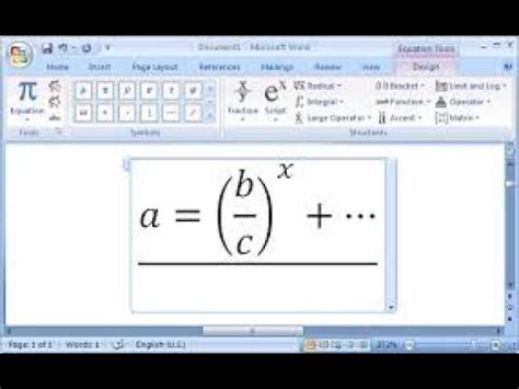 How To Insert A Mathematical Equation Into A Word Document Microsoft