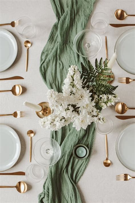 Sage Green Deep Boho Wedding Cheesecloth Table Runner Wedding Arch Tape