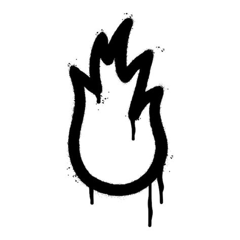 Premium Vector Graffiti Fire Flame Icon Sprayed Isolated On White