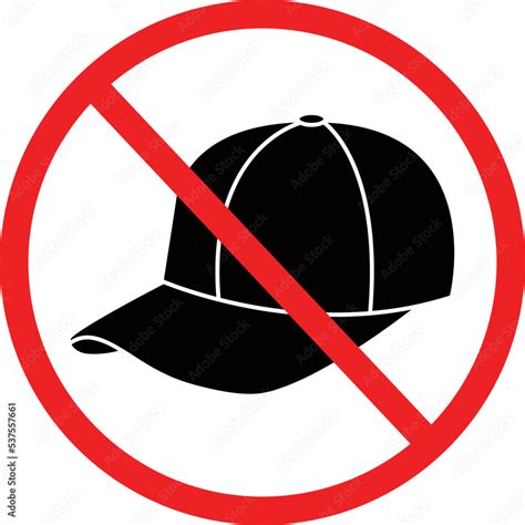 No Hat Prohibition Sign On White Background No Cap Symbol Warning No