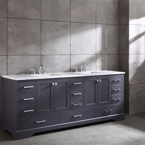 Eviva Storehouse Inch Dark Grey Bathroom Vanity With Laxurious White