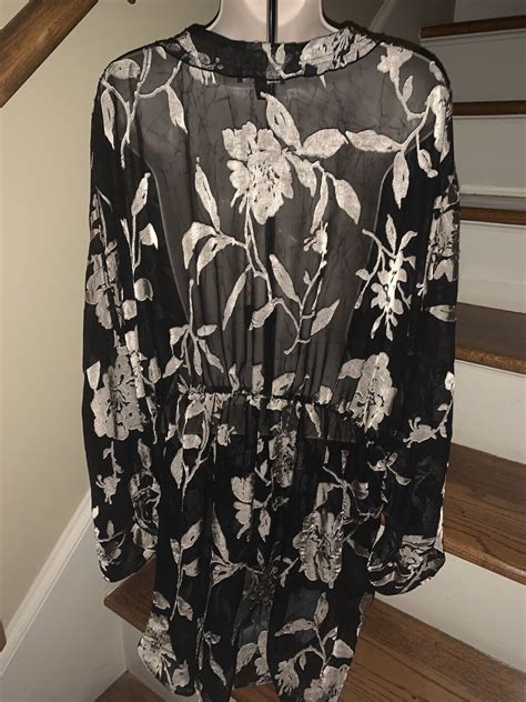 Lane Bryant Blouse Sheer Embroidered Tunic Elegant To… Gem