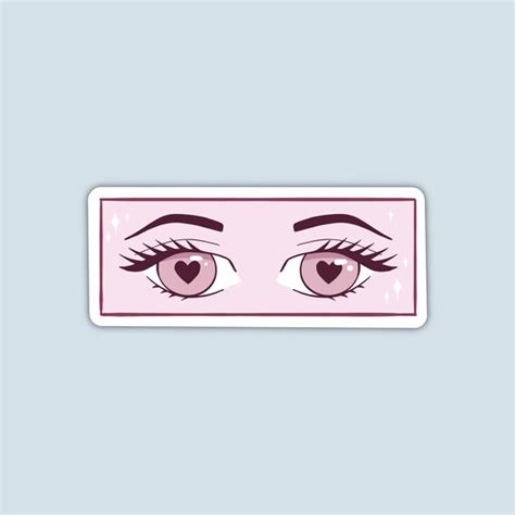 Digital Prints Anime Eyes Pink Vinyl Sticker Art Collectibles Etna Pe