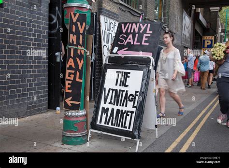 Vintage Market Brick Lane Shoreditch London England Uk Stock Photo