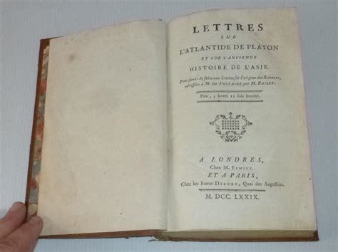 Lettres Sur L Atlantide De Platon Et Sur L Ancienne Histoire De L Asie