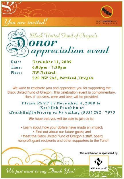 Donor Recognition Event Invitation