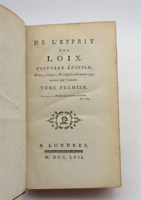 Montesquieu Charles Louis De Secondat Baron De De L Esprit Des Loix