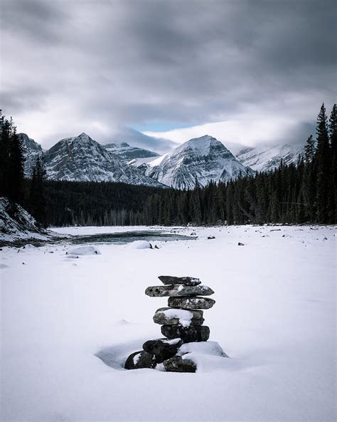 Stones Snow Mountains Forest Trees HD Phone Wallpaper Peakpx