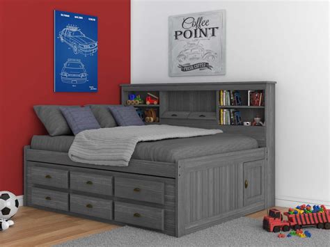 Full Bookcase Daybed In Gray — Discovery World Furniture