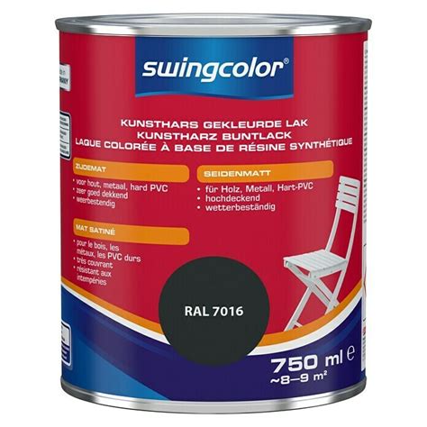 Swingcolor Kunstharz Buntlack RAL 7016 Anthrazitgrau 750 ml 8 m²