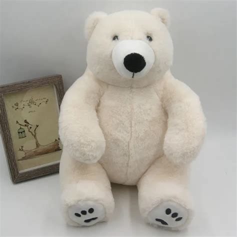 Cute White Plush Stuffed Polar Bear Toys Fluffy Polar Bear Soft Toy