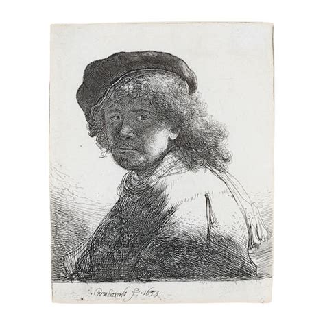 Bonhams Rembrandt Harmensz Van Rijn 1606 1669 Self Portrait In A Cap And Scarf With The