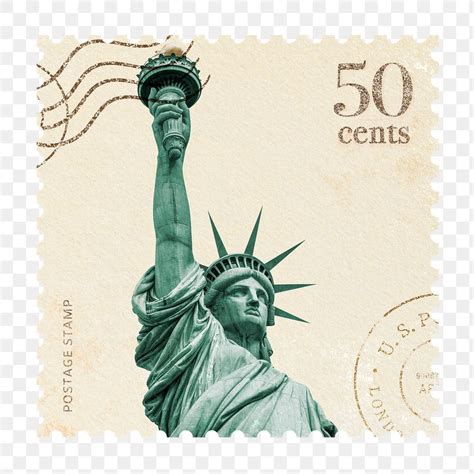 Download Premium Png Of Png Postage Stamp Sticker Statue Of Liberty