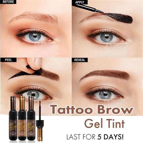 Red Wine Tattoo Brow Gel Tint Waterproof Peel Off Eye Brow Tattoo Long Lasting Dye Eyebrow