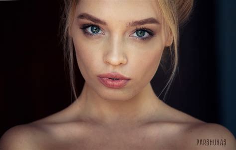 Face Closeup Blonde Women Eyes Portrait Anton Parshunas Lips Hd