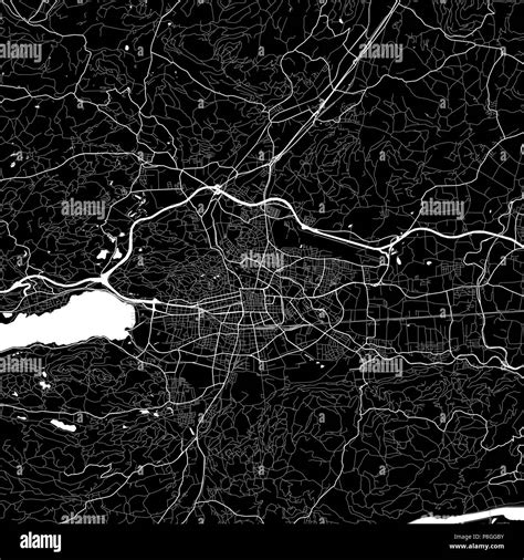 Mapa De La Zona De Klagenfurt Austria Fondo Oscuro Versión Para Infografía Y Proyectos De