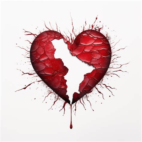 Premium Photo Broken Red Heart Ai Generative